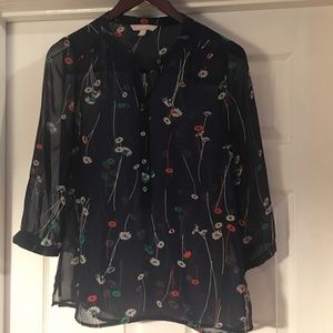 EUC-Banana Republic-blue long sleeve top size XS